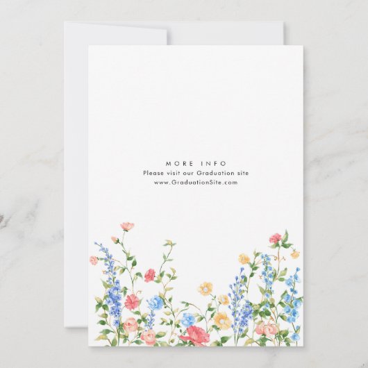 Waterverf Meadow Wildflower Boho Graduation Party Kaart (Achterkant)