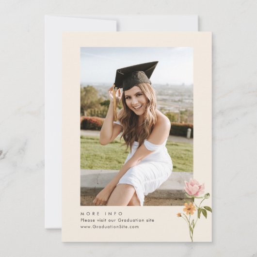 Waterverf Meadow Wildflower Boho Graduation Party Kaart (Achterkant)