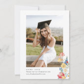 Waterverf Meadow Wildflower Boho Graduation Party Kaart (Achterkant)