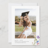 Waterverf Meadow Wildflower Boho Graduation Party Kaart (Achterkant)