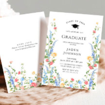 Waterverf Meadow Wildflower Boho Graduation Party