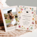 Waterverf Meadow Wildflower Boho Graduation Party Kaart<br><div class="desc">Klik voor verdere aanpassingen op "Deze sjabloon personaliseren" en vervolgens op "Bewerken met ontwerpgereedschap". Stijlvolle bewerkbare gemakkelijk te gebruiken bruiloft sjablonen,  meer items beschikbaar in de winkel (uitnodigingen,  rsvp,  bedankjes,  briefpapier & decor). Neem contact met me op als je hulp nodig hebt of overeenkomende objecten.</div>