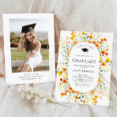 Waterverf Meadow Wildflower Boho Graduation Party Kaart