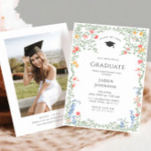 Waterverf Meadow Wildflower Boho Graduation Party Kaart