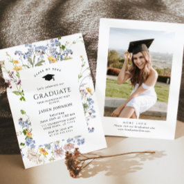 Waterverf Meadow Wildflower Boho Graduation Party Kaart