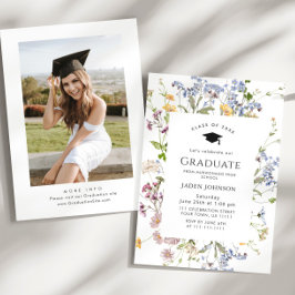 Waterverf Meadow Wildflower Boho Graduation Party Kaart