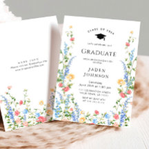Waterverf Meadow Wildflower Boho Graduation Party