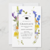 Waterverf Meadow Wildflower Boho Graduation Party Kaart (Voorkant)
