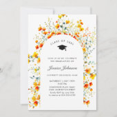 Waterverf Meadow Wildflower Boho Graduation Party Kaart (Voorkant)