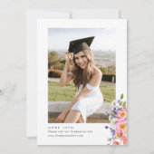 Waterverf Meadow Wildflower Boho Graduation Party Kaart (Achterkant)