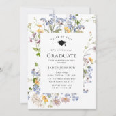 Waterverf Meadow Wildflower Boho Graduation Party Kaart (Voorkant)