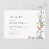 Waterverf Meadow Wildflower Boho trouwgegevens Informatiekaartje (Voorkant)