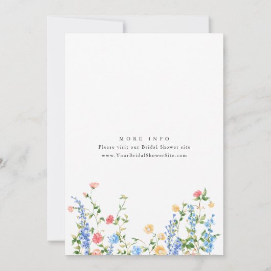 Waterverf Meadow Wildflower Boho Vrijgezellenfeest Kaart (Achterkant)