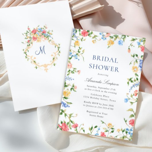 Waterverf Meadow Wildflower Boho Vrijgezellenfeest Kaart