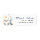 Waterverf Meadow Wildflower Boho Wedding Etiket (Voorkant)