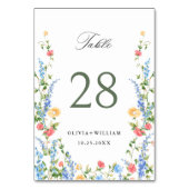 Waterverf Meadow Wildflower Boho Wedding Kaart (Voorkant)