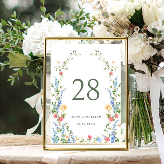 Waterverf Meadow Wildflower Boho Wedding Kaart