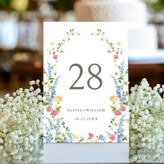 Waterverf Meadow Wildflower Boho Wedding Kaart