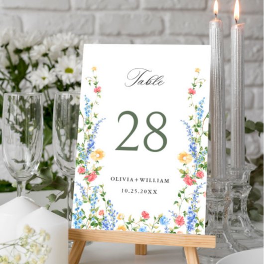 Waterverf Meadow Wildflower Boho Wedding Kaart