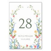 Waterverf Meadow Wildflower Boho Wedding Kaart (Voorkant)