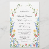 Waterverf Meadow Wildflower Boho Wedding Program (Voorkant)