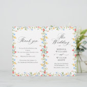 Waterverf Meadow Wildflower Boho Wedding Program (Staand voorkant)
