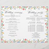 Waterverf Meadow Wildflower Boho Wedding Program (Achterkant)