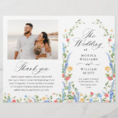 Waterverf Meadow Wildflower Boho Wedding Program (Voorkant)