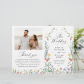 Waterverf Meadow Wildflower Boho Wedding Program (Staand voorkant)