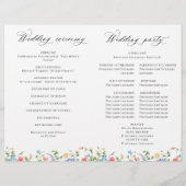 Waterverf Meadow Wildflower Boho Wedding Program (Achterkant)