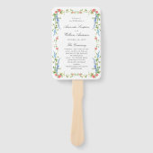 Waterverf Meadow Wildflower Boho Wedding Program Handwaaier (Voorkant)