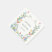 Waterverf Meadow Wildflower Boho Wedding Servet (Hoek)