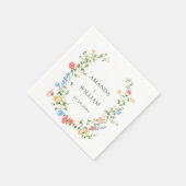 Waterverf Meadow Wildflower Boho Wedding Servet (Hoek)