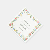 Waterverf Meadow Wildflower Boho Wedding Servet (Hoek)