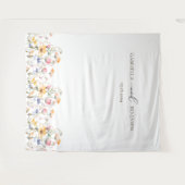 Waterverf Meadow Wildflower bruiloft achtergrond Wandkleed (Voorkant (horizontaal))