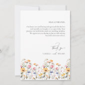 Waterverf Meadow Wildflower bruiloft dank u auto Bedankkaart (Achterkant)