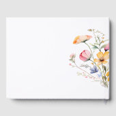 Waterverf Meadow Wildflower bruiloft Gastenboek (Achterkant)