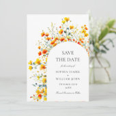 Waterverf Meadow Wildflower Bruiloft QR-code Save The Date (Staand voorkant)