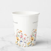 Waterverf Meadow Wildflower Classic Bruiloft Papieren Bekers (Rechts)