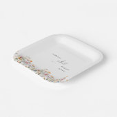 Waterverf Meadow Wildflower Classic Bruiloft Papieren Bordje (Gebogen)