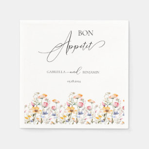 Waterverf Meadow Wildflower Classic Bruiloft Servet