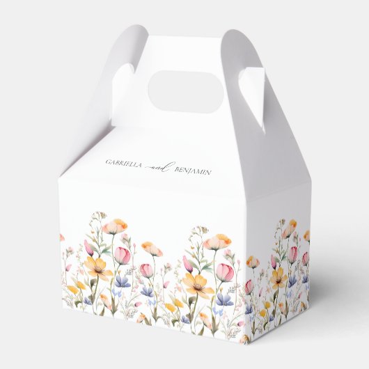 Waterverf Meadow Wildflower Dank u bruiloft Bedankdoosjes (Achterkant)