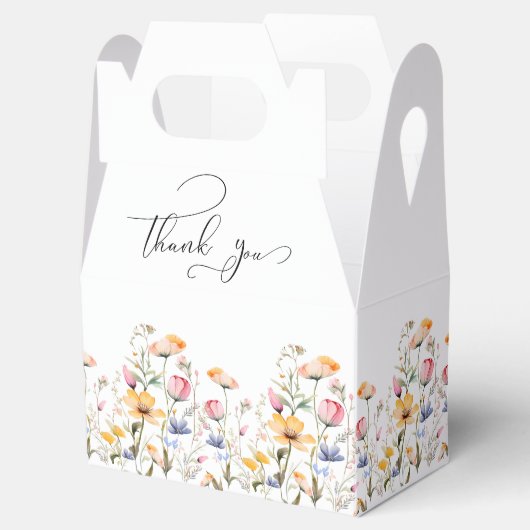Waterverf Meadow Wildflower Dank u bruiloft Bedankdoosjes (Geopend)
