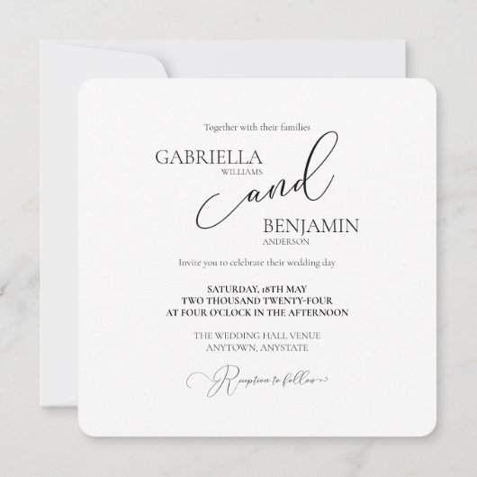 Waterverf Meadow Wildflower Eenvoudige bruiloft Kaart (Achterkant)