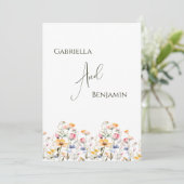 Waterverf Meadow Wildflower Formele bruiloft Kaart (Staand voorkant)