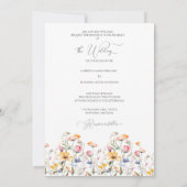 Waterverf Meadow Wildflower Formele bruiloft Kaart (Achterkant)