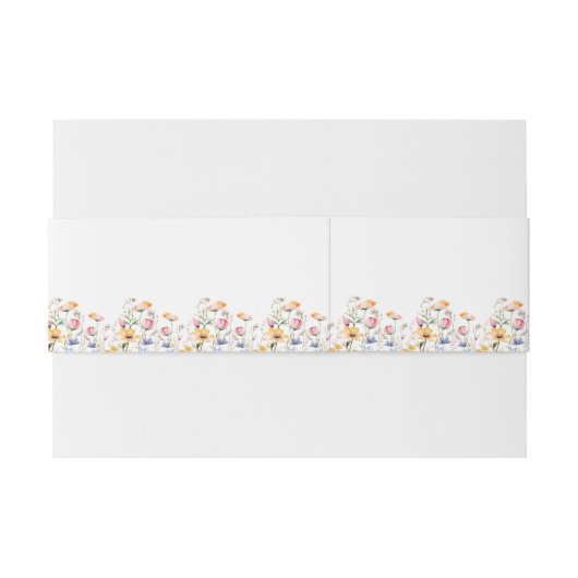 Waterverf Meadow Wildflower Formele bruiloft Uitnodigingen Wikkel (Achterkant Voorbeeld)