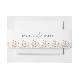 Waterverf Meadow Wildflower Formele bruiloft Uitnodigingen Wikkel