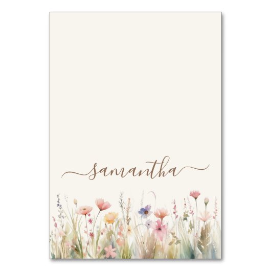Waterverf Meadow Wildflower Individuele Plaats Kaa Kaart (Voorkant)