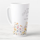 Waterverf Meadow Wildflower Moederdag Latte Mok (Linkerhoek)